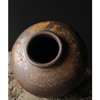 人間国宝 山本陶秀 備前壺 花瓶/花器　P342 