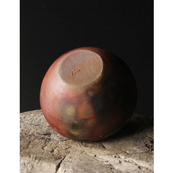 人間国宝 山本陶秀 備前壺 花瓶/花器　P342 