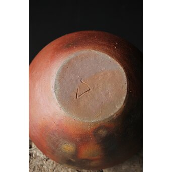 人間国宝 山本陶秀 備前壺 花瓶/花器　P342 