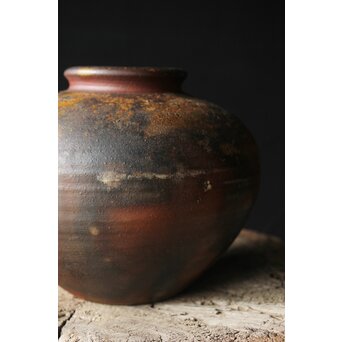 人間国宝 山本陶秀 備前壺 花瓶/花器　P342 