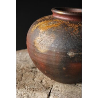 人間国宝 山本陶秀 備前壺 花瓶/花器　P342 