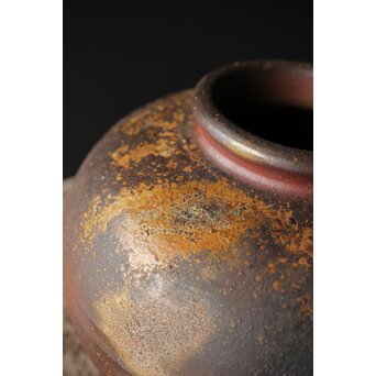 人間国宝 山本陶秀 備前壺 花瓶/花器　P342 