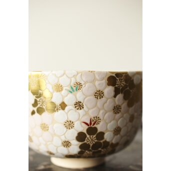 鵬雲斎玄室書付 手塚充 仁清写し桜の絵 茶碗　P343 