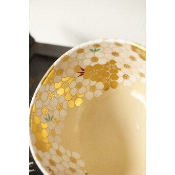 鵬雲斎玄室書付 手塚充 仁清写し桜の絵 茶碗　P343 