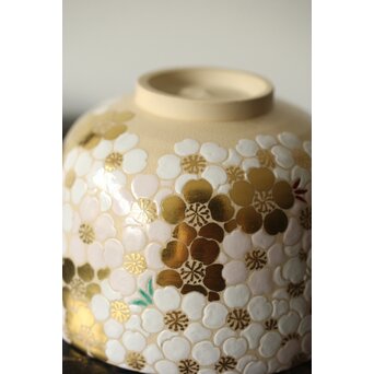 鵬雲斎玄室書付 手塚充 仁清写し桜の絵 茶碗　P343 