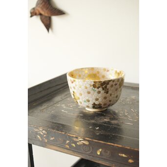 鵬雲斎玄室書付 手塚充 仁清写し桜の絵 茶碗　P343 