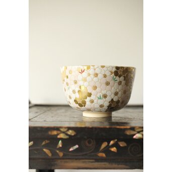 鵬雲斎玄室書付 手塚充 仁清写し桜の絵 茶碗　P343 