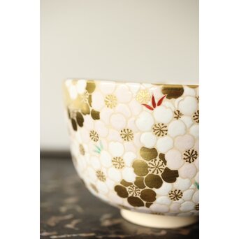 鵬雲斎玄室書付 手塚充 仁清写し桜の絵 茶碗　P343 