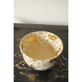 鵬雲斎玄室書付 手塚充 仁清写し桜の絵 茶碗　P343 