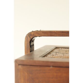 桑と竹編網代の提籃　X357 