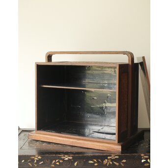 桑と竹編網代の提籃　X357 