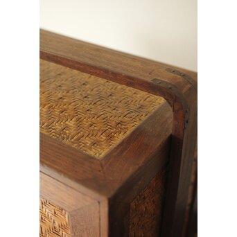 桑と竹編網代の提籃　X357 