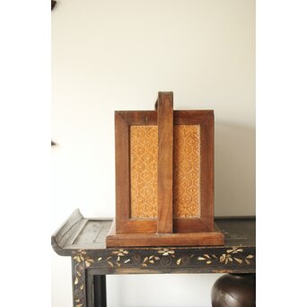 桑と竹編網代の提籃　X357 