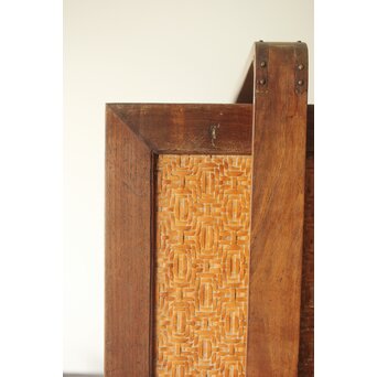 桑と竹編網代の提籃　X357 