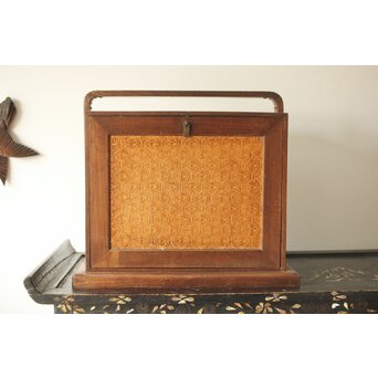 桑と竹編網代の提籃　X357 