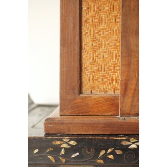 桑と竹編網代の提籃　X357 