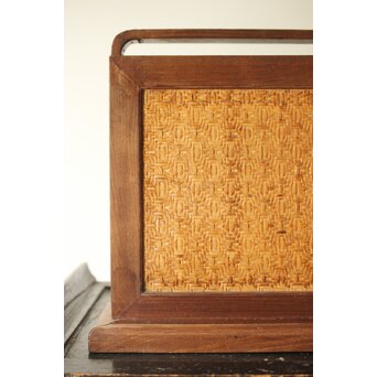 桑と竹編網代の提籃　X357 