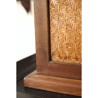 桑と竹編網代の提籃　X357 