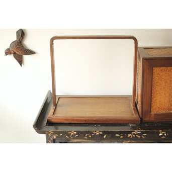 桑と竹編網代の提籃　X357 