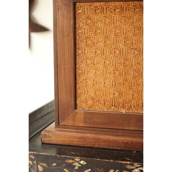 桑と竹編網代の提籃　X357 