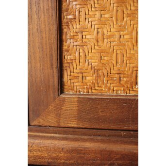 桑と竹編網代の提籃　X357 