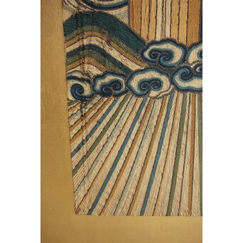 明治刺繍 昇龍降龍 二曲屏風　U292 