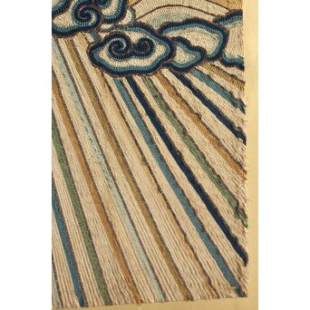 明治刺繍 昇龍降龍 二曲屏風　U292 