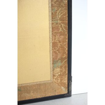 明治刺繍 昇龍降龍 二曲屏風　U292 