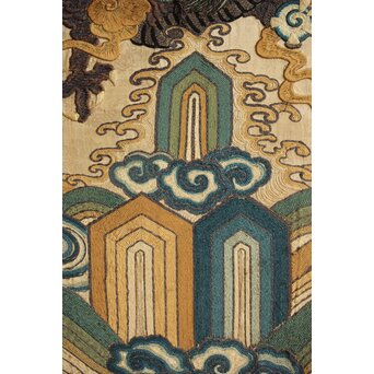 明治刺繍 昇龍降龍 二曲屏風　U292 