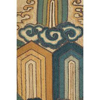 明治刺繍 昇龍降龍 二曲屏風　U292 