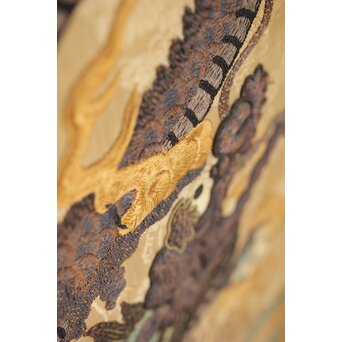 明治刺繍 昇龍降龍 二曲屏風　U292 