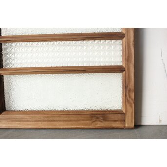 多種ガラス 細分割 緑色ガラス欄間 2枚1組　R0201Y 