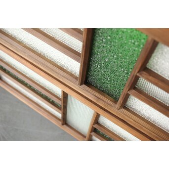 多種ガラス 細分割 緑色ガラス欄間 2枚1組　R0201Y 