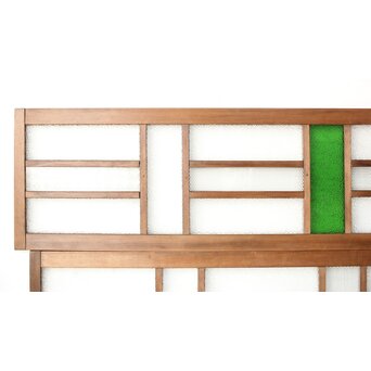 多種ガラス 細分割 緑色ガラス欄間 2枚1組　R0201Y 