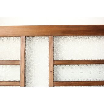 多種ガラス 細分割 緑色ガラス欄間 2枚1組　R0201Y 