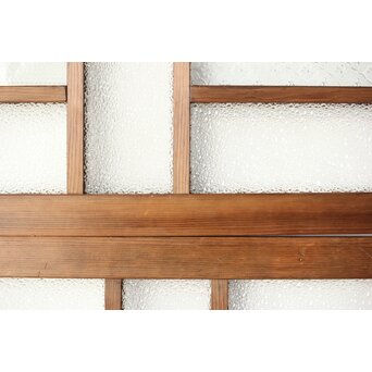 多種ガラス 細分割 緑色ガラス欄間 2枚1組　R0201Y 