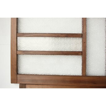 多種ガラス 細分割 緑色ガラス欄間 2枚1組　R0201Y 