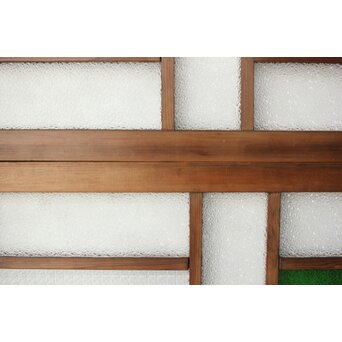 多種ガラス 細分割 緑色ガラス欄間 2枚1組　R0201Y 