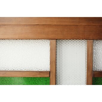 多種ガラス 細分割 緑色ガラス欄間 2枚1組　R0201Y 