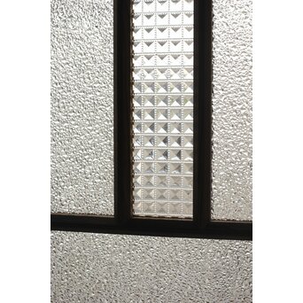 多種ガラス 細分割 緑色ガラス欄間 2枚1組　R0201Y 