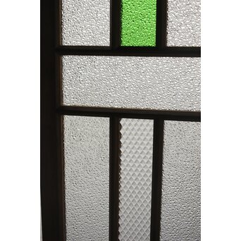 多種ガラス 細分割 緑色ガラス欄間 2枚1組　R0201Y 