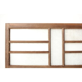 多種ガラス 細分割 緑色ガラス欄間 2枚1組　R0201Y 