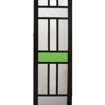 多種ガラス 細分割 緑色ガラス欄間 2枚1組　R0201Y 