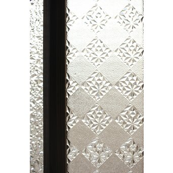 多種ガラス 細分割 緑色ガラス欄間 2枚1組　R0201Y 