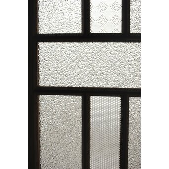 多種ガラス 細分割 緑色ガラス欄間 2枚1組　R0201Y 