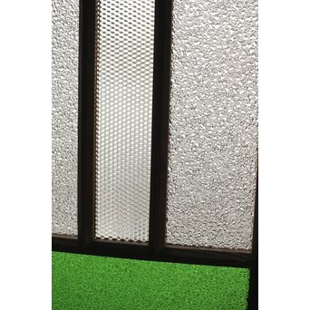 多種ガラス 細分割 緑色ガラス欄間 2枚1組　R0201Y 