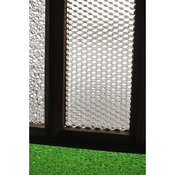 多種ガラス 細分割 緑色ガラス欄間 2枚1組　R0201Y 