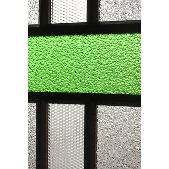 多種ガラス 細分割 緑色ガラス欄間 2枚1組　R0201Y 