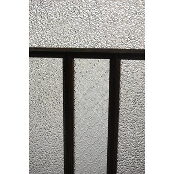 多種ガラス 細分割 緑色ガラス欄間 2枚1組　R0201Y 