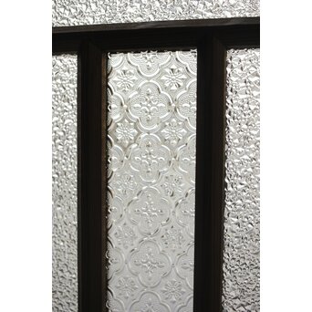 多種ガラス 細分割 緑色ガラス欄間 2枚1組　R0201Y 